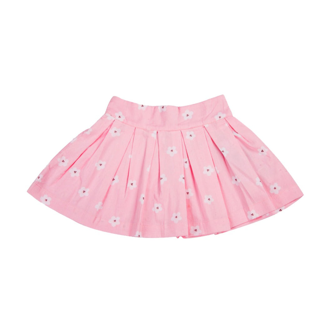 Flower Corduroy Box Plead Skirt – Piccolo Piglet